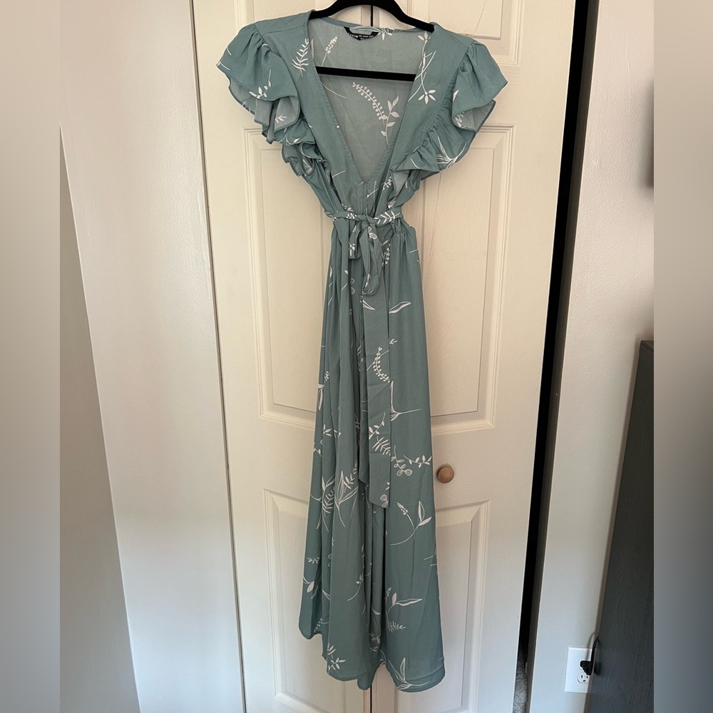 Green flowy dress